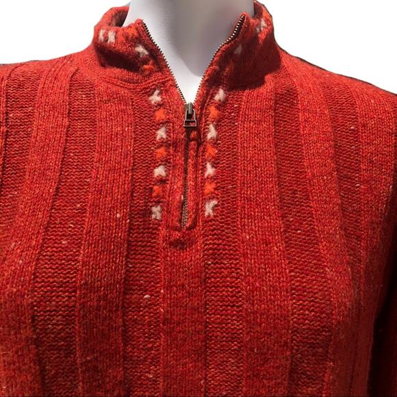 Woolrich Bittersweet orange sweater 1/4 zip size large - Picture 2 of 7